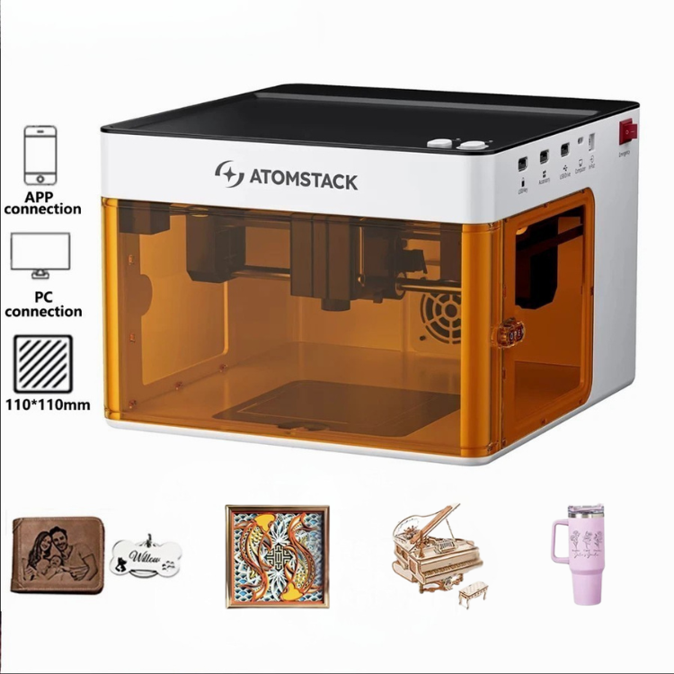 Graveur laser -Atomstack P1 Mini Portable 5W Bluetooth pour Bricolage et Personnalisation