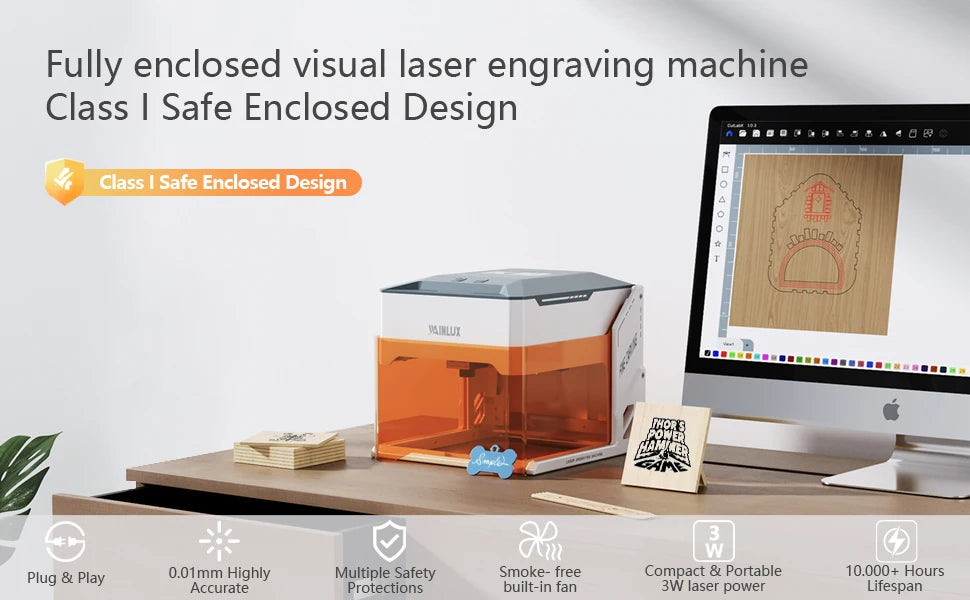 Graveur metal laser Wainlux-K10, Bluetooth, 3000mW