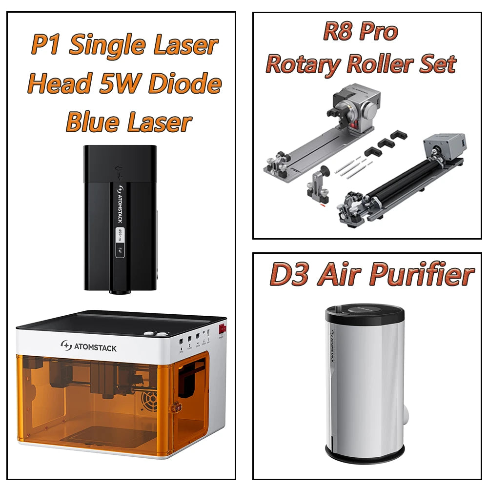 Graveur laser -Atomstack P1 Mini Portable 5W Bluetooth pour Bricolage et Personnalisation