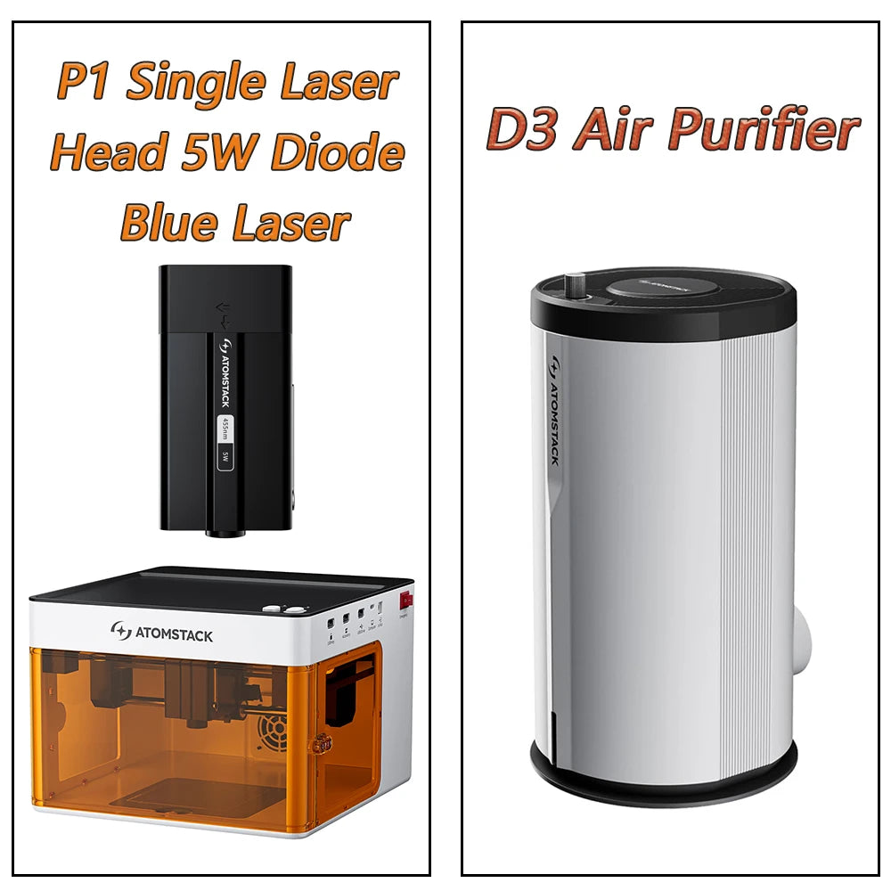 Graveur laser -Atomstack P1 Mini Portable 5W Bluetooth pour Bricolage et Personnalisation