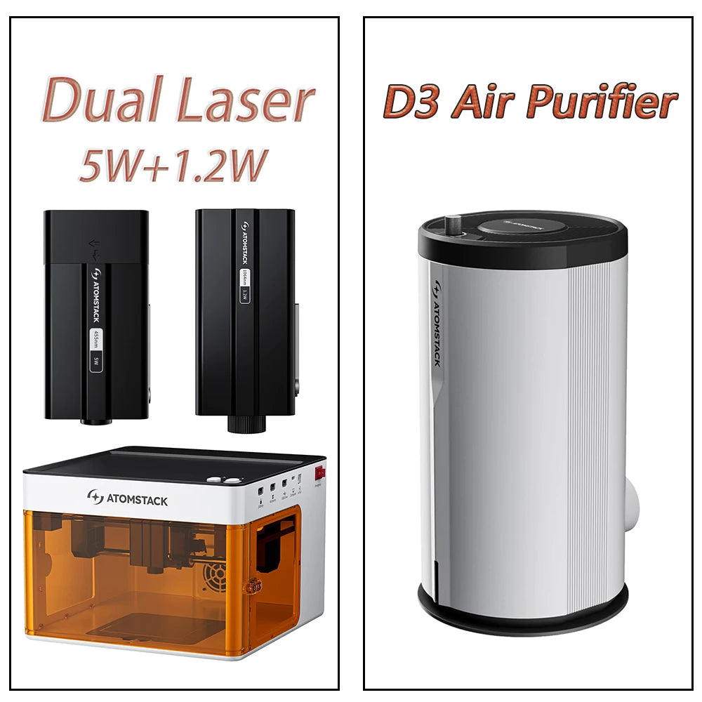 Graveur laser -Atomstack P1 Mini Portable 5W Bluetooth pour Bricolage et Personnalisation