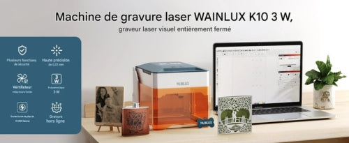 Graveur metal laser Wainlux-K10, Bluetooth, 3000mW