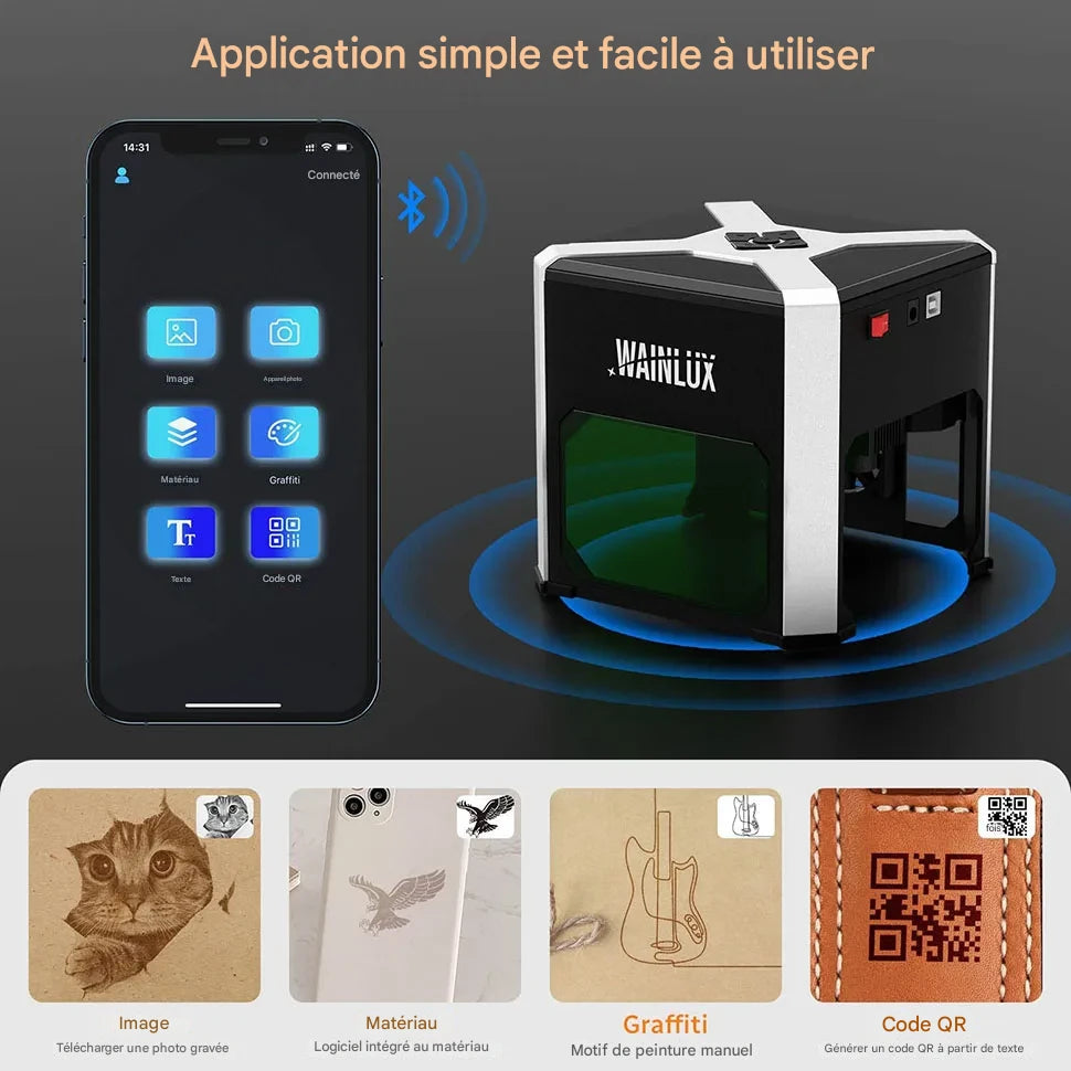 Graveur Laser Mini Wainlux K6 3000mW